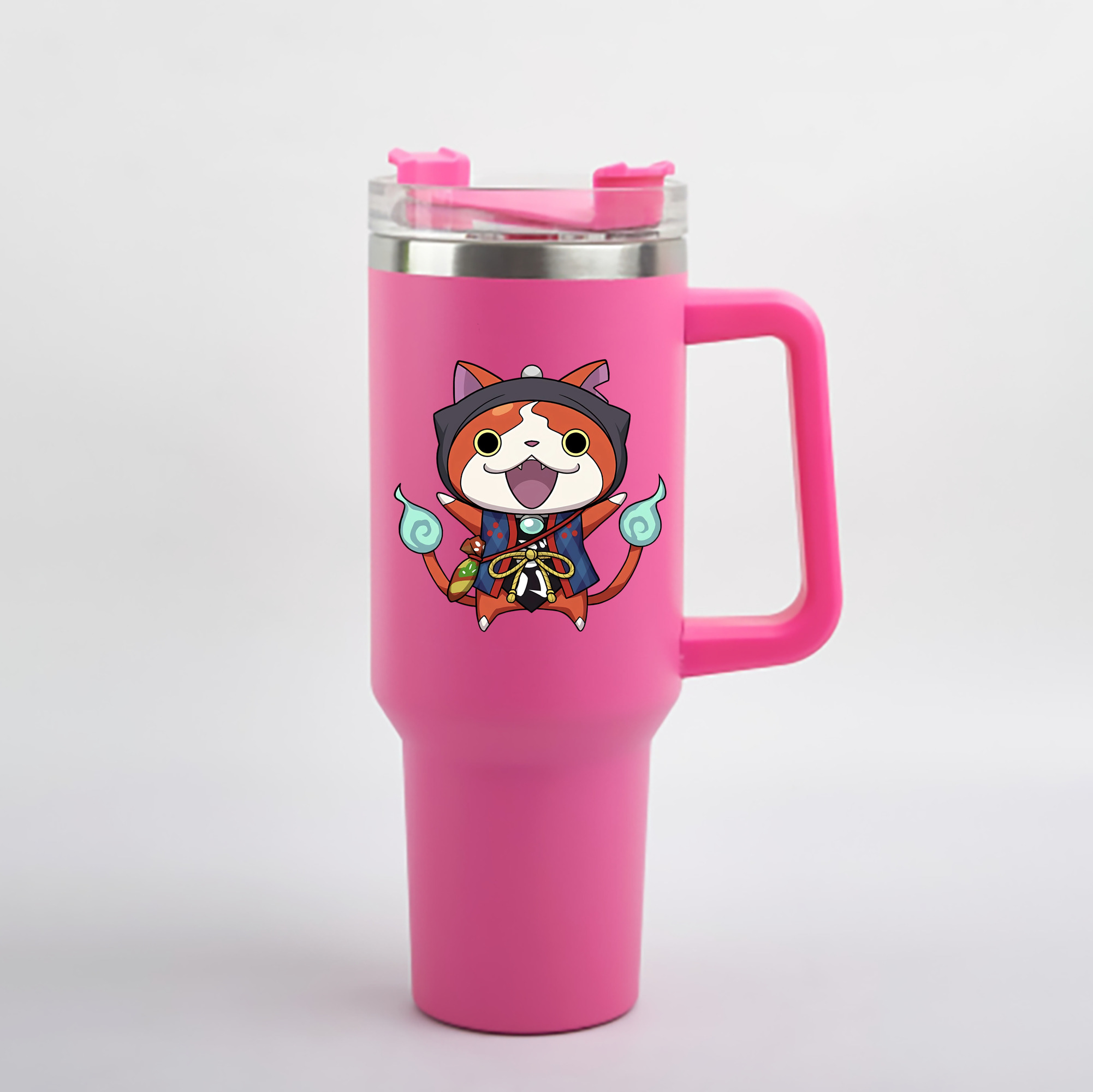 （画像用） 妖怪ウォッチ Yo-kai Watch 1200mL車用タンブラー - クリスタルステッカー（プラスチックストロー付き）